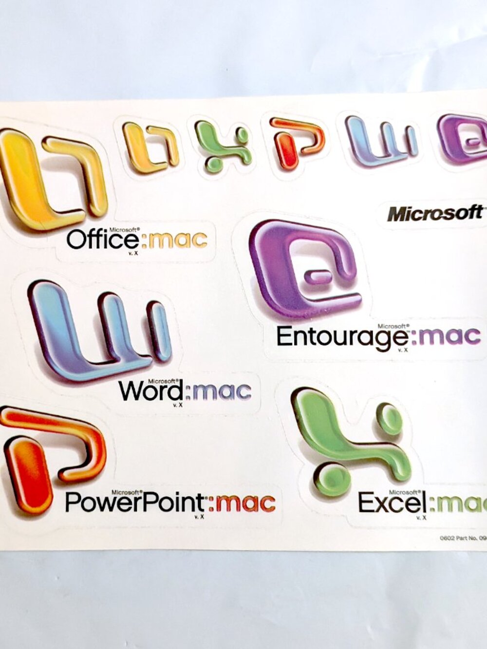 Vintage Microsoft Office V.x Mac Stickers 2001 Y2K Retro Collectible Computer